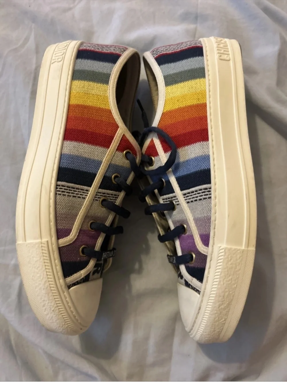 Christian Dior Canvas Rainbow Walk'N'Dior Sneakers 40 Multicolor Gucci Ladies - Picture 4 of 11